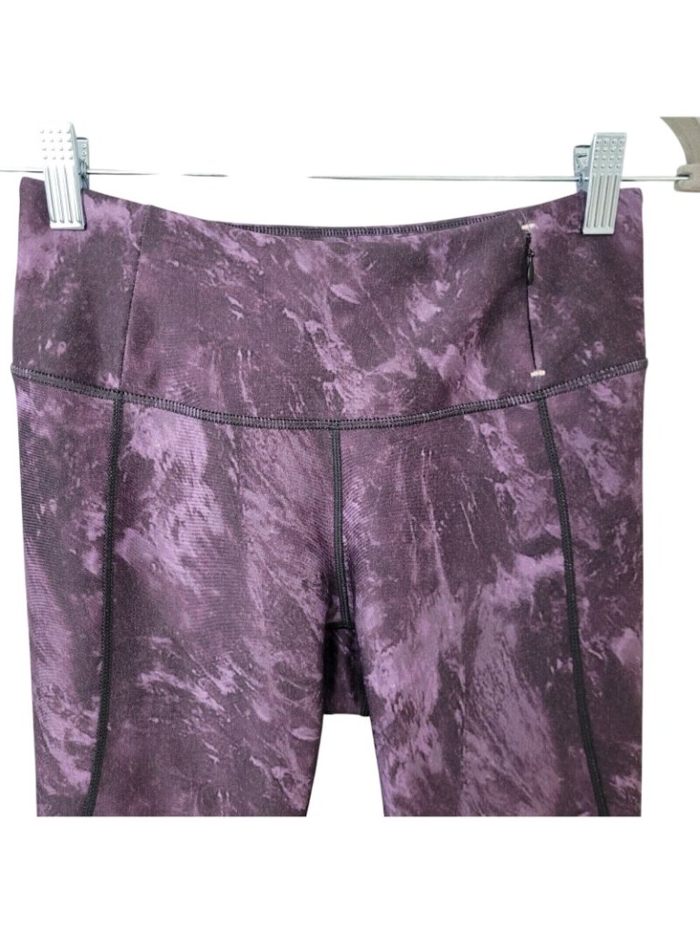Calia by Carrie Underwood Leggings Womens Size XS Purple Rouched Cropped Workout - Picture 3 of 7